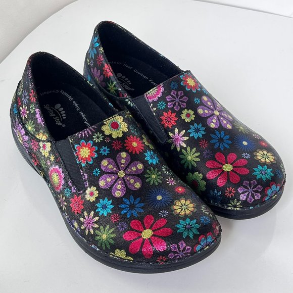 Spring Step Shoes - SPRING STEP Manila Flower Power Slip Resistant Leather Slip-On Shoes NEW